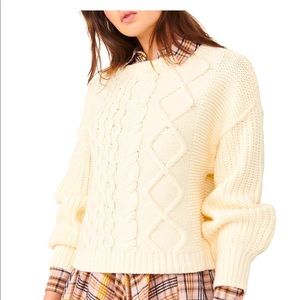 FREE PEOPLE Dream Cable Crew Sweater